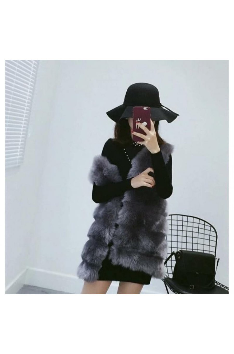Vesta dama din blana eco gri Felicia Vesta dama din blana eco gri Felicia 1 - jojofashion.ro