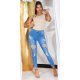 Blugi dama rupti, bleu, denim, mulati, cu talia inalta, Krime 4 - jojofashion.ro