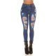 Blugi dama rupti, skinny, din denim, albastri, cu talia inalta, Aryanna 8 - jojofashion.ro
