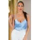 Bluza dama eleganta, din satin baby blue, Veronika 2 - jojofashion.ro