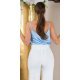 Bluza dama eleganta, din satin baby blue, Veronika 3 - jojofashion.ro