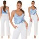 Bluza dama eleganta, din satin baby blue, Veronika 7 - jojofashion.ro