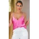 Bluza dama eleganta, din satin roz, Veronika Bluza dama eleganta, din satin roz, Veronika 2 - jojofashion.ro