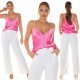 Bluza dama eleganta, din satin roz, Veronika Bluza dama eleganta, din satin roz, Veronika 8 - jojofashion.ro