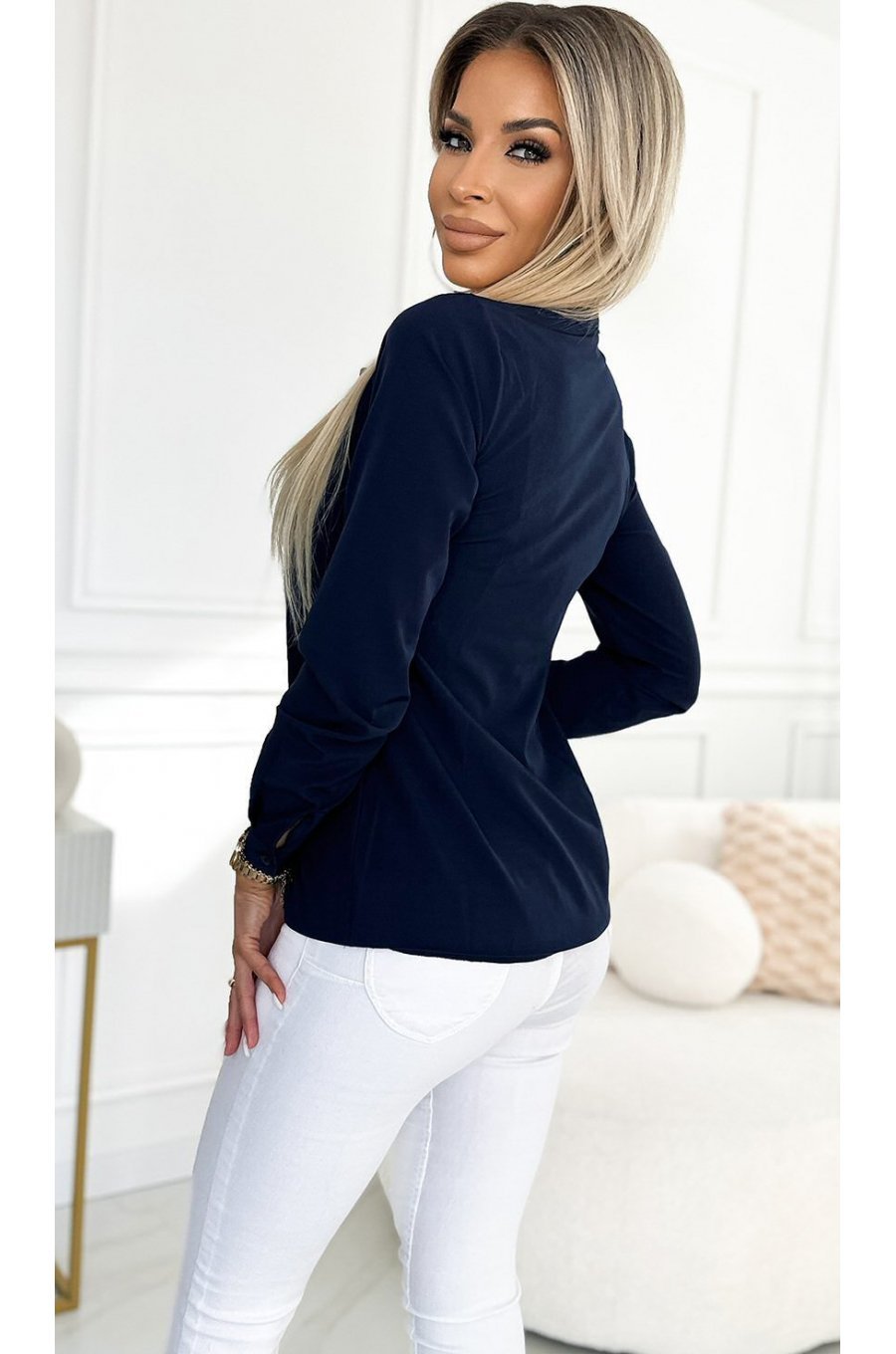 Bluza dama eleganta, vascoza, bleumarin navy, cu maneca lunga,Ivana Bluza dama eleganta, vascoza, bleumarin navy, cu maneca lunga,Ivana 2 - jojofashion.ro