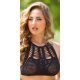 Crop top dama crosetat, din bumbac, negru, cu decupaje, Naiara 2 - jojofashion.ro