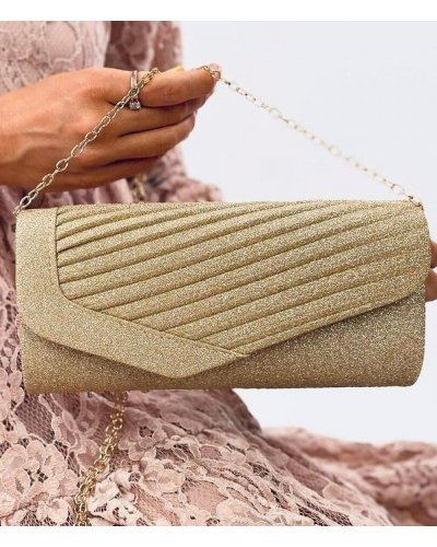 Geanta plic auriu, glitter, Zaina Genti dama, Geanta plic auriu, glitter, Zaina - jojofashion.ro