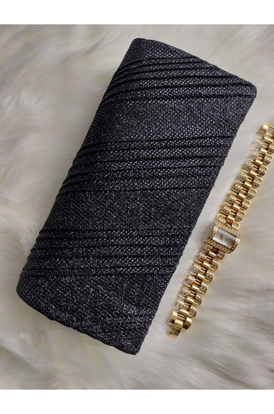 Geanta plic negru cu glitter, Dariyah Geanta plic negru cu glitter, Dariyah 1 - jojofashion.ro