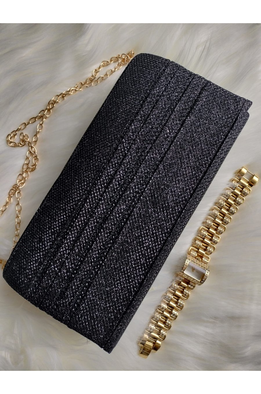 Geanta plic negru cu glitter, Melia Geanta plic negru cu glitter, Melia 2 - jojofashion.ro