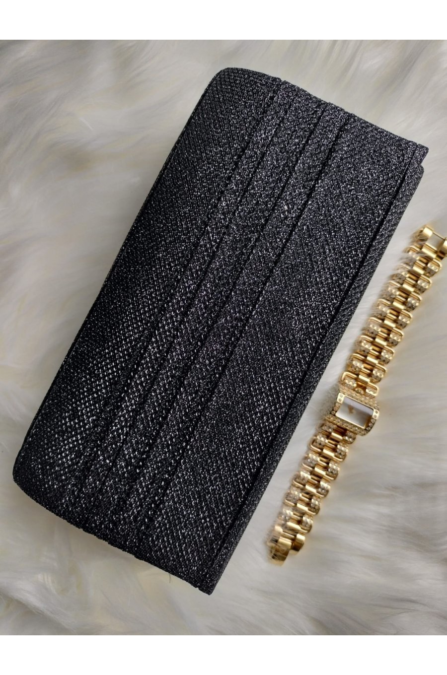 Geanta plic negru cu glitter, Melia Geanta plic negru cu glitter, Melia 1 - jojofashion.ro
