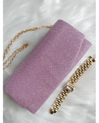 Geanta plic roz cu glitter, Ayne Genti dama, Geanta plic roz cu glitter, Ayne - jojofashion.ro