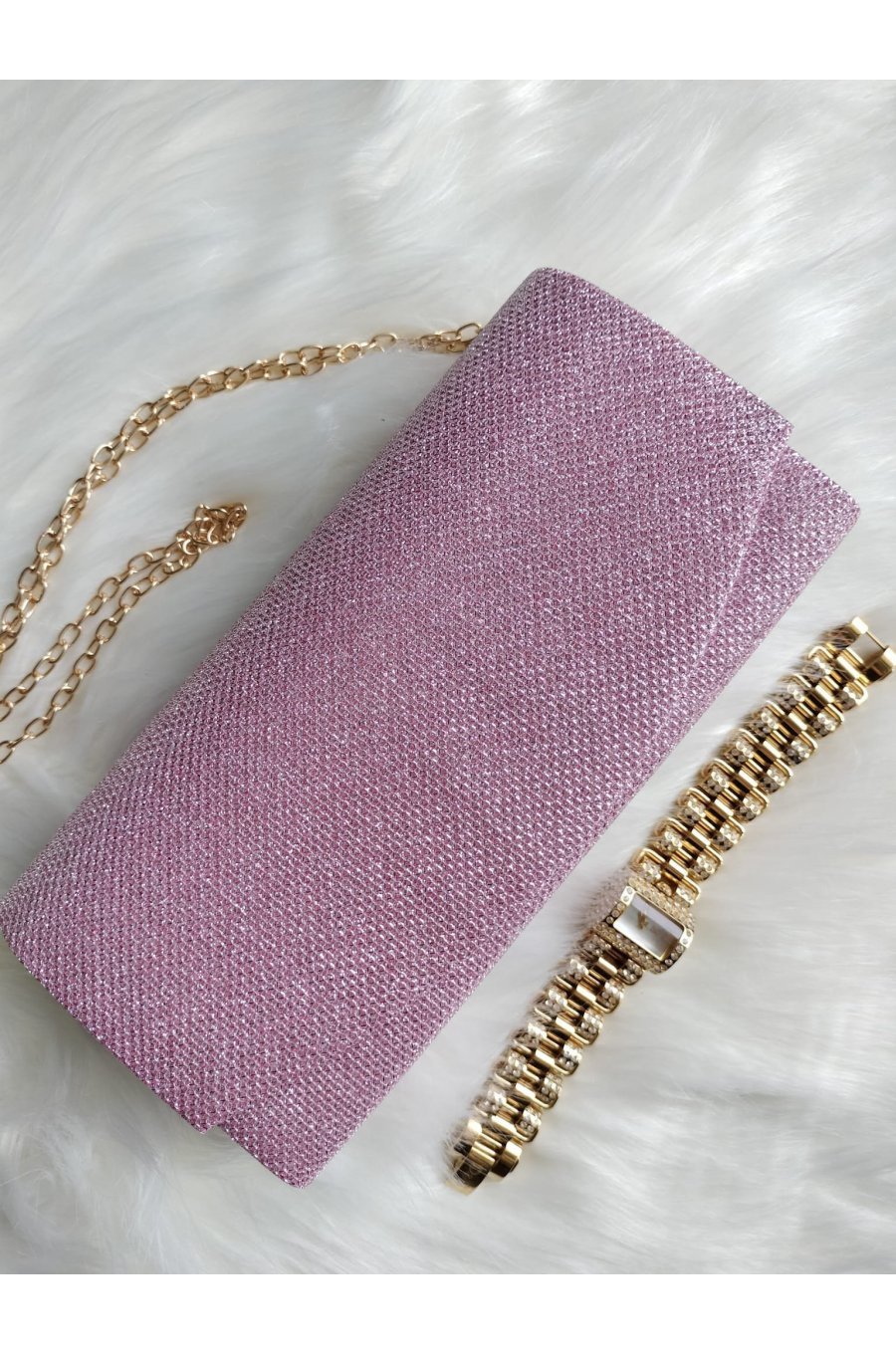 Geanta plic roz cu glitter, Ayne Geanta plic roz cu glitter, Ayne 2 - jojofashion.ro