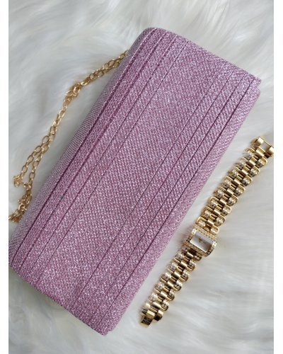 Geanta plic roz cu glitter, Melia Genti dama, Geanta plic roz cu glitter, Melia - jojofashion.ro