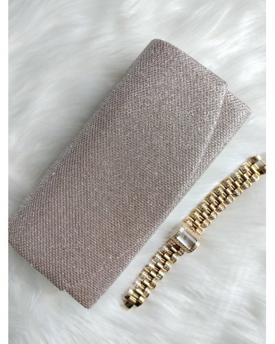 Geanta plic sampanie cu glitter, Ayne Genti dama, Geanta plic sampanie cu glitter, Ayne - jojofashion.ro