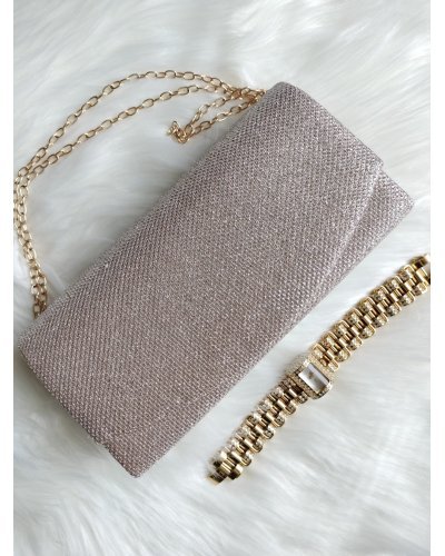 Geanta plic sampanie cu glitter, Ayne Genti dama, Geanta plic sampanie cu glitter, Ayne - jojofashion.ro