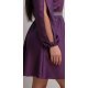 Rochie scurta din satin mov babydoll cu umerii goi Calirroe  3 - jojofashion.ro