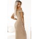 Rochie midi bej cu umerii goi CallieN Rochie midi bej cu umerii goi CallieN 4 - jojofashion.ro