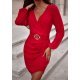 Rochie scurta rosie cu maneca lunga MiraW Rochie scurta rosie cu maneca lunga MiraW 2 - jojofashion.ro