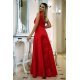 Rochie lunga rosie din tafta Carra 3 - jojofashion.ro