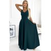 Rochie lunga verde smarald vaporoasa clasica Cindy