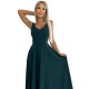 Rochie lunga verde smarald vaporoasa clasica Cindy 4 - jojofashion.ro