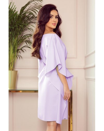 Rochie midi lila lavanda vaporoasa croi fluture Butterfly  Rochii cununie civila, Rochie midi lila lavanda vaporoasa croi fluture Butterfly  - jojofashion.ro