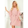 Rochie midi, roz prafuit, croi fluture, oversize, Butterfly