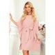 Rochie midi, roz prafuit, croi fluture, oversize, Butterfly 2 - jojofashion.ro