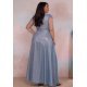 Rochie eleganta in marimi mari, lunga, bleu cu glitter si reflexii roz, AmandaW 3 - jojofashion.ro