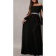 Rochie lunga neagra din voal vaporoasa Afrodita 3 - jojofashion.ro