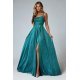 Rochie eleganta lunga glitter verde cu bust tip corset Precious 2 - jojofashion.ro