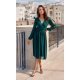 Rochie midi din voal verde, cu maneca lunga, vaporoasa, Melen 5 - jojofashion.ro