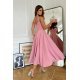 Rochie midi roz pudra vaporoasa cu umerii goi Fabiola 3 - jojofashion.ro