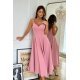 Rochie midi roz pudra vaporoasa cu umerii goi Fabiola 6 - jojofashion.ro