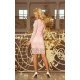 Rochie midi roz din dantela cu maneca lunga Sofia  3 - jojofashion.ro