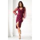 Rochie petrecuta midi burgundy cu paiete si maneca lunga Lavish 2 - jojofashion.ro