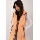 Vesta dama orange matlasata, midi, cu gluga, Shania1 Vesta dama orange matlasata, midi, cu gluga, Shania1 3 - jojofashion.ro