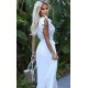 Rochie alba plisata din voal cu volane vaporoasa Aleyna 5 - jojofashion.ro