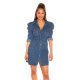 Rochie casual scurta de blugi tip camasa albastra Malika 2 - jojofashion.ro