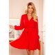 Rochie rosie scurta cu maneca lunga vaporoasa Aurora 2 - jojofashion.ro