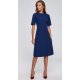 Rochie de zi midi, bleumarin navy, A-line, Hullya 2 - jojofashion.ro