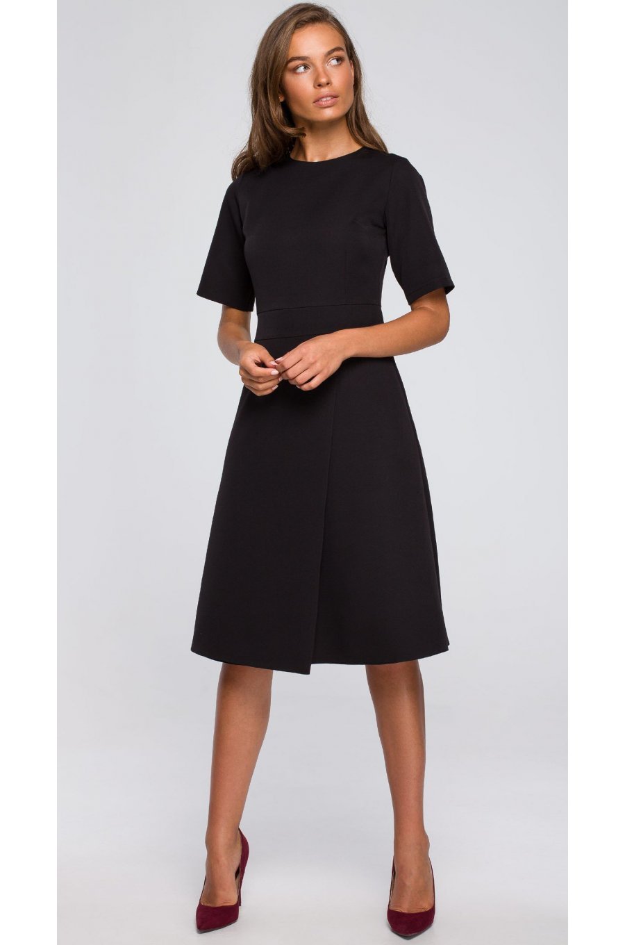 Rochie neagra midi Hullya 1 - jojofashion.ro