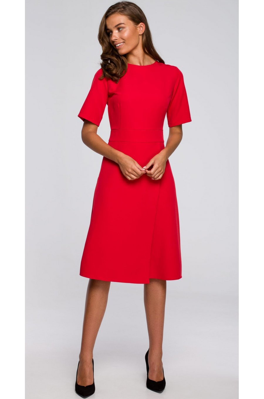 Rochie rosie midi croi A Hullya Rochie rosie midi croi A Hullya 1 - jojofashion.ro