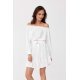 Rochie scurta alba cu volane si umerii goi Hilda 4 - jojofashion.ro