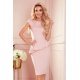 Rochie roz pal midi cu peplum Ema 2 - jojofashion.ro