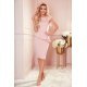 Rochie roz pal midi cu peplum Ema 4 - jojofashion.ro
