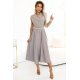 Rochie midi tip camasa gri evazata Anemona Rochie midi tip camasa gri evazata Anemona 2 - jojofashion.ro