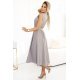 Rochie midi tip camasa gri evazata Anemona Rochie midi tip camasa gri evazata Anemona 3 - jojofashion.ro