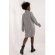 Rochie midi tricotata gri din acril cu guler inalt Dyone 3 - jojofashion.ro