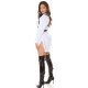 Rochie scurta alba boyfriend tip camasa din bumbac Karleen 5 - jojofashion.ro